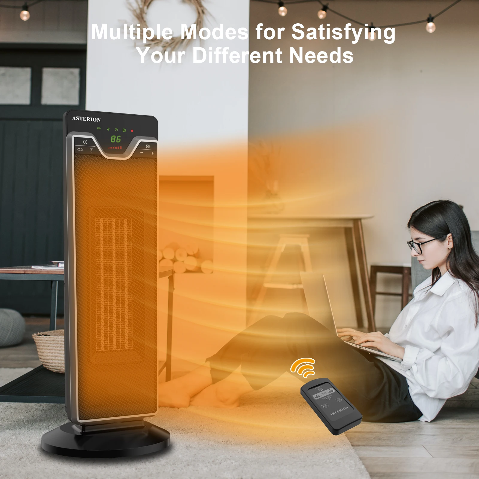 Portable 1500W / 2200W Energy Saving Rechargeable Tent Winter Electric PTC Space Fan Heaters