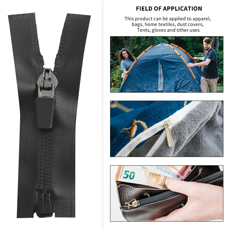 OCO Factory design film nylon zipper 5# waterproof zipper Tpu Pvc Pu encrypted teeth zipper jacket coat
