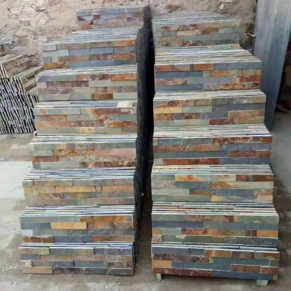 natural grey slate culture stone  exterior  stone wall cladding stone wall panel