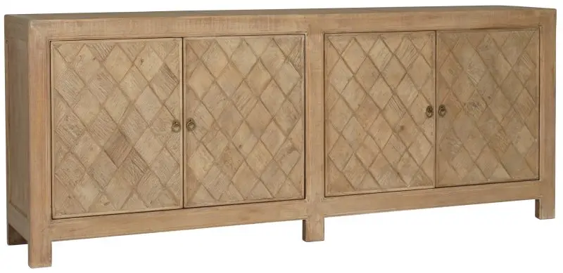 Antique reproduction reclaimed wood natural raw sideboard buffet cabinet