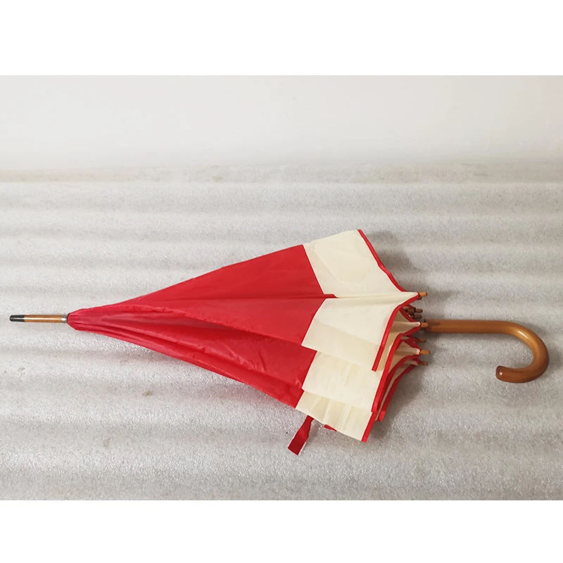 Best Umbrella supplier Wholesale J Wooden Handle Straight Umbrella for the rain Custom wood umbrella with logo