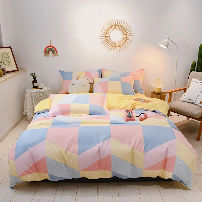 Wholesale Amazon Nice Price Hot Optional Quilt Bedding Set 100% Cotton Bedsheets Canadian Bedsheet