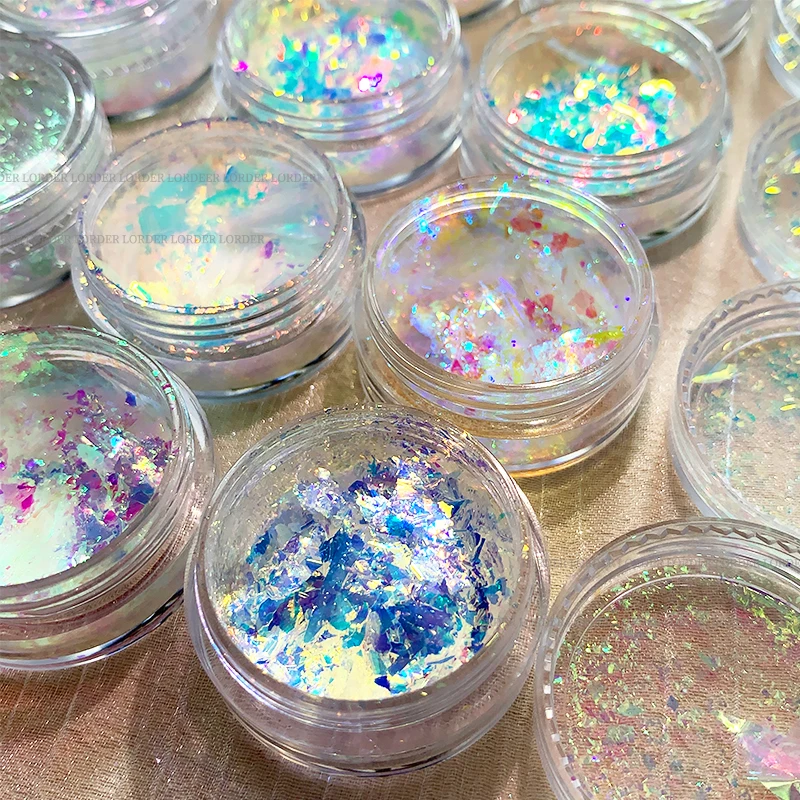 New glitter Polarized Opal Fantasy Color Reflective Ice Powder NailIce Crystal Snow Velvet Powder Nail