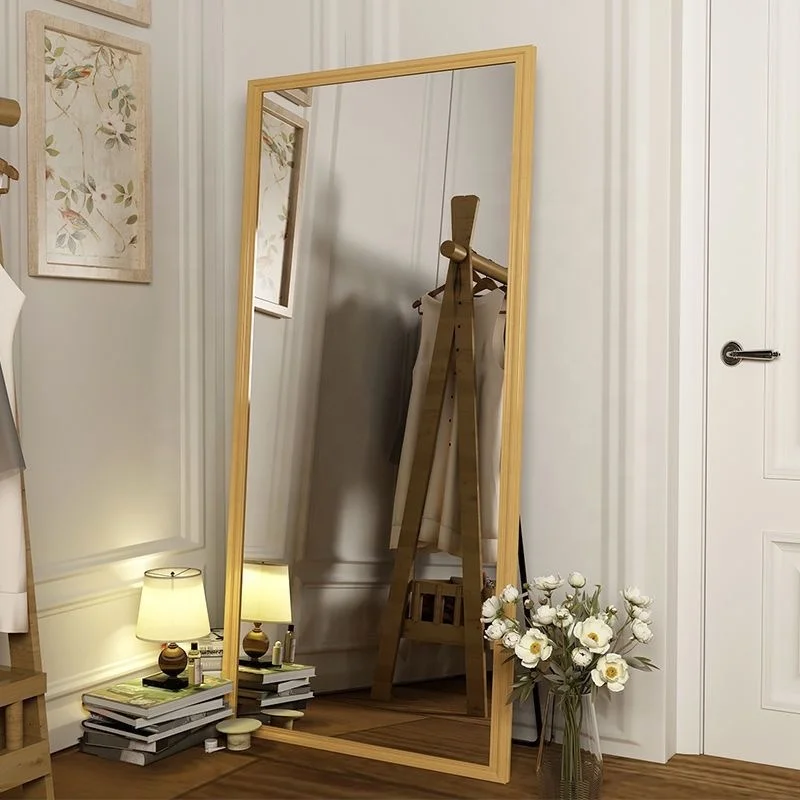 French Retro Full-Body Dressing Mirror Floor-Standing Glass Mirror for Bedroom & Living Room Use Wall Fitting