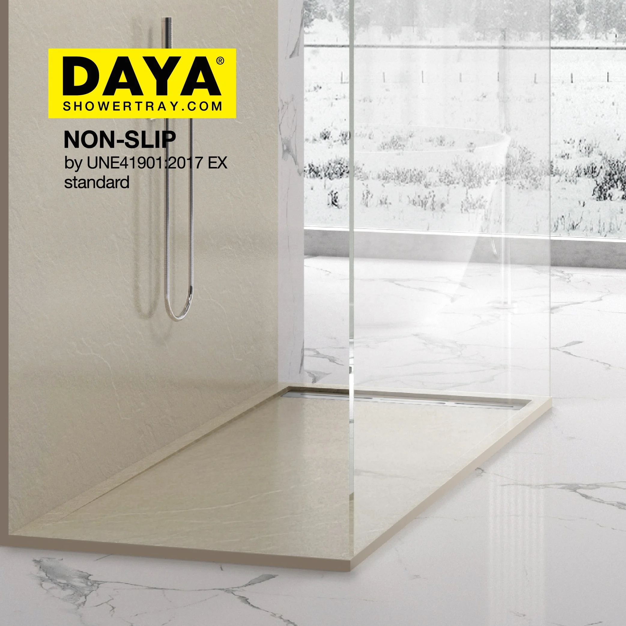 Solid Surface Waterproof Washroom Shower Base Walk in Shower Tray Tile Border Shower Pan