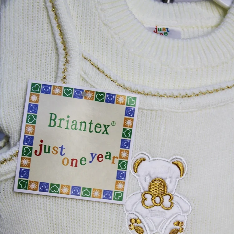 Горячая Распродажа, Зимний вязаный детский свитер Briantex на заказ для новорожденных мальчиков, комплект одежды