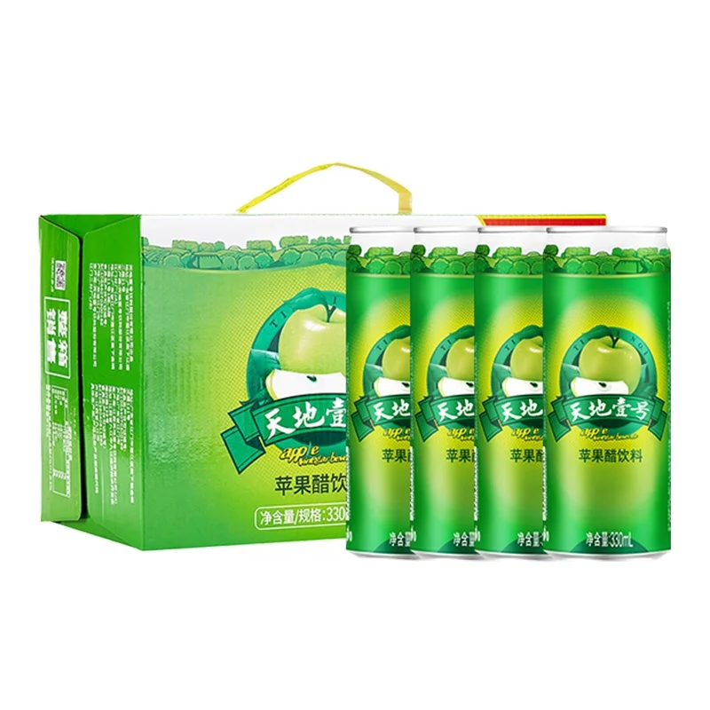 Aluminum Healthy Beverage Bottle 330Ml Fruit Soft Drink Oem Apple Cider Vinegar