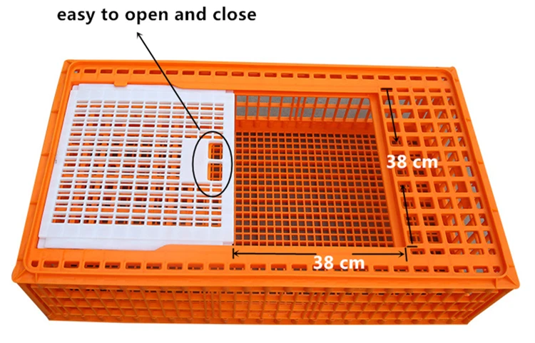 96x55x27cm Poultry transport crates for live chicken large chicken cage orange plastic chicken crates