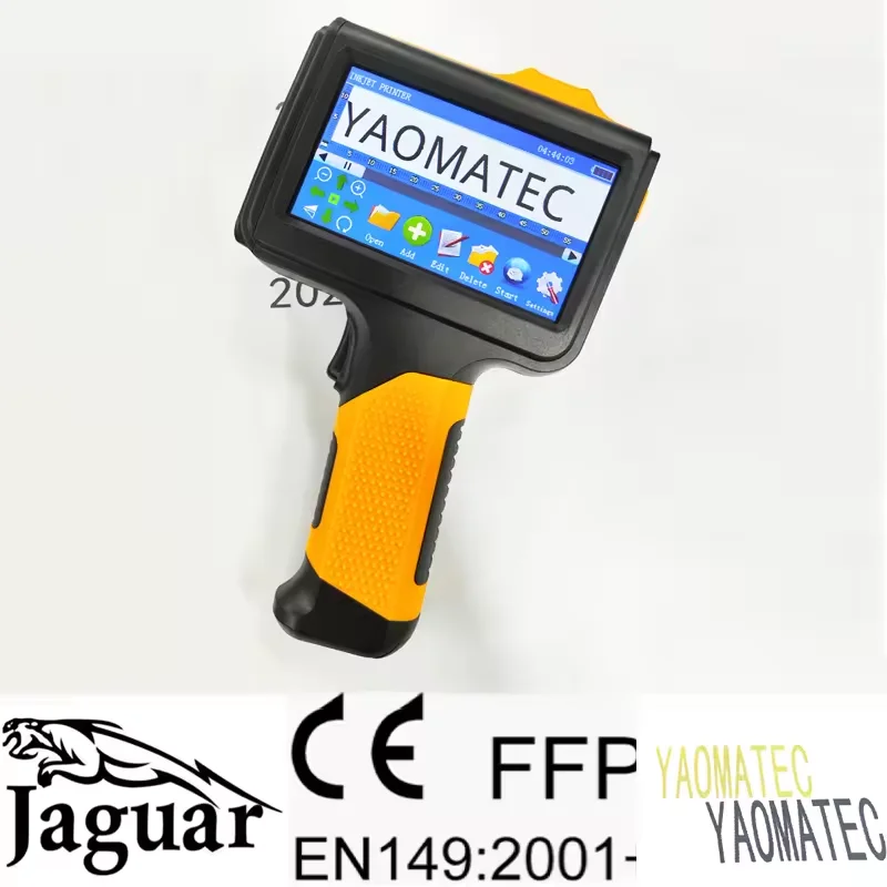 YAOMATEC 2024 New Model  Logo Expiry Date Portable Handheld Inkjet Printer For Plastic Carton Metal Surface