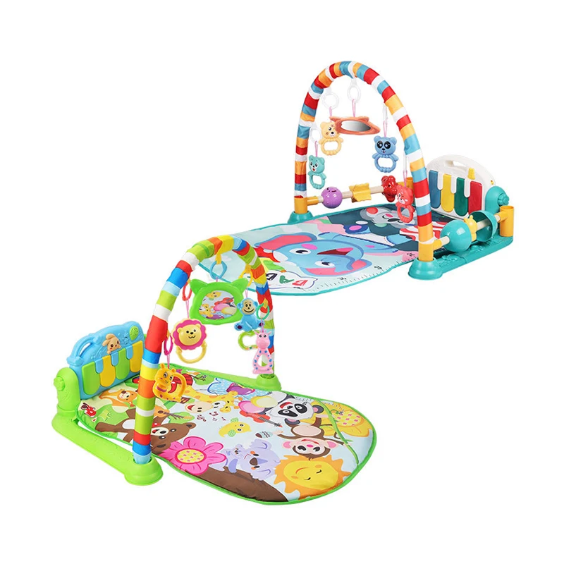 Wholesale Newborn Infant Sleep Toys Foldable Soft Kid Floor Activity Gym Musical Piano Keyboard Baby Crawl Play Mat