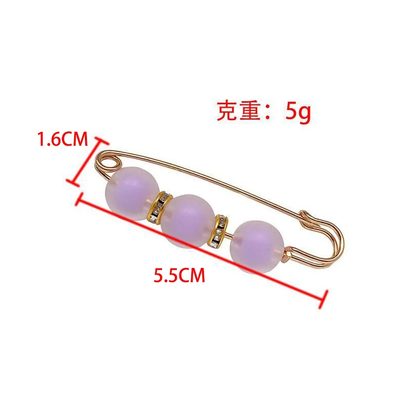 Three Matte Jelly Ball Beads Brooch Pins As Waist Collection Tool Metal Kilt Safety Hijab Clips Buckle for Women