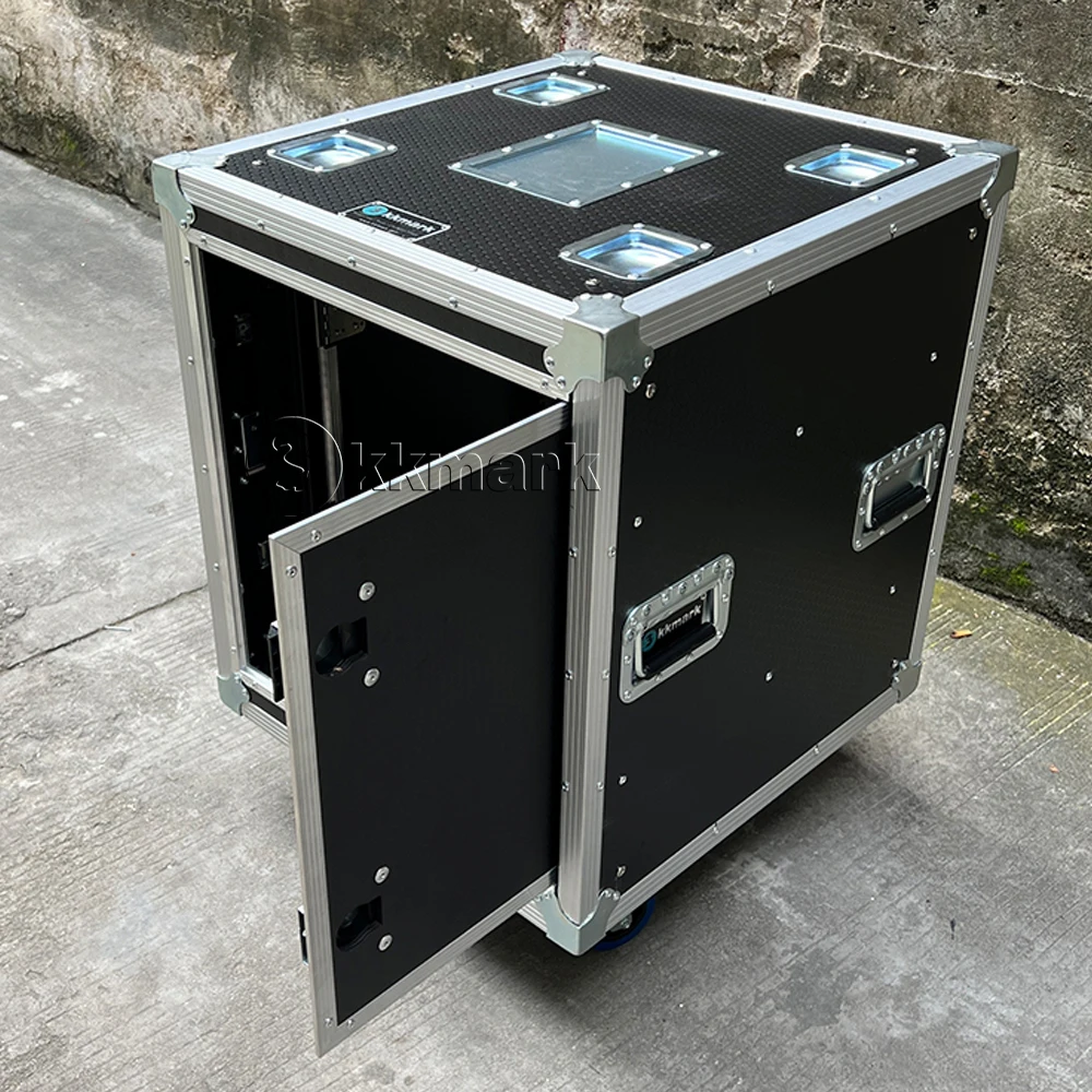 Heavy Duty 8u 10u 20u 24RU Studio Anti Vibration 2 Sliding Front and Back Slam Slide Doors Rack Flight case