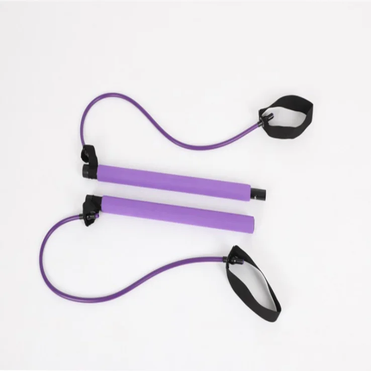 
wholesale Adjustable Portable Yoga Indoor Exercise Stick Rope Pilates Resistance Bar 