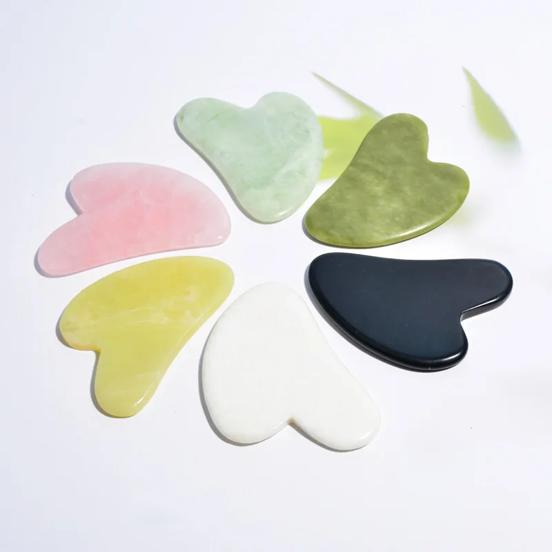 Natural 100% Handmade Gua Sha Scraping Massage Tools Rose Quartz Gua sha Board SPA Acupuncture