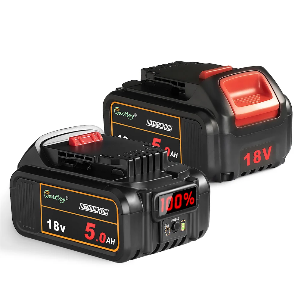 18V 5Ah 6Ah Lithium 20 volt Replacement Battery for DeWalt power Tools DCB184 DCB200 rechargeable electric tool set