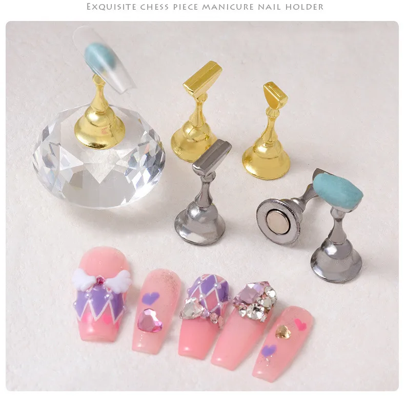 4 Color Nail Metal Brackets Novice Exercise Brackets Magnet Gemstone Wearing Nails Fixed Nail Tools