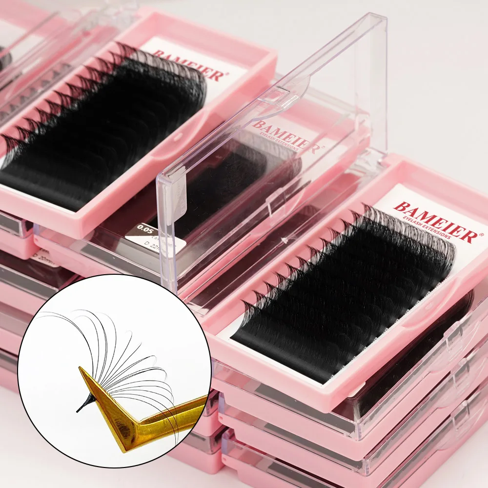 Volume Eyelash Extension 03 Dark and Fluffy Velvet Russian Volume Pbt Fiber Lashes Extension Private Label