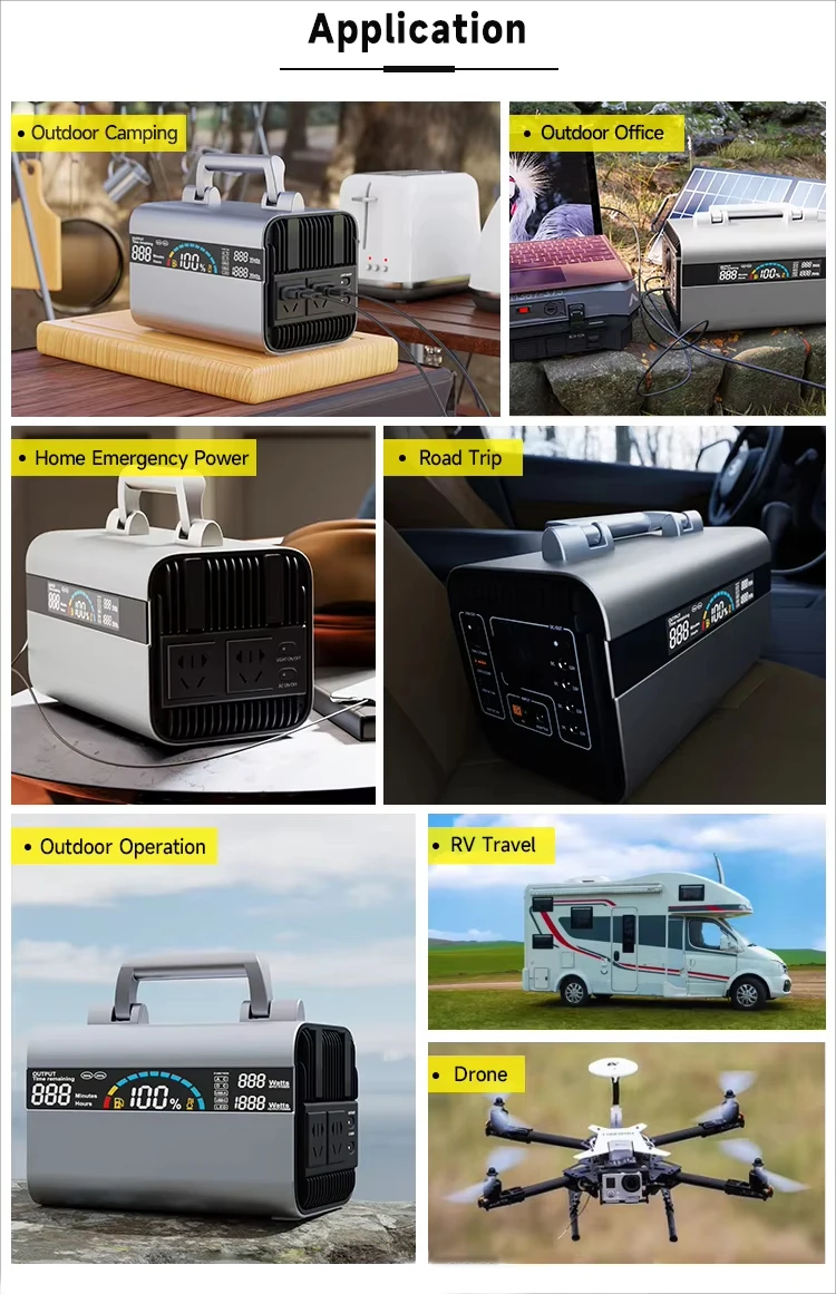 1000W Portable Power Station Power Bank With Pd Ports,Wireless Charger For Outdoor Rv,Camping Emergencies