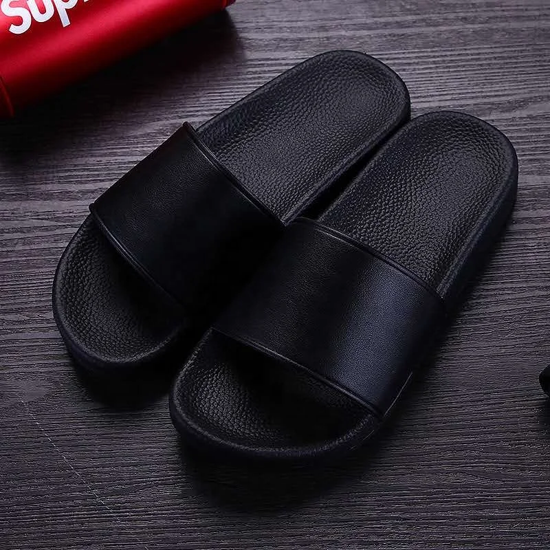 Custom Logo Slide Sandal Wholesale pantufla Unisex Leather House Bathroom Home Indoor pvc Rubber Slipper For Women