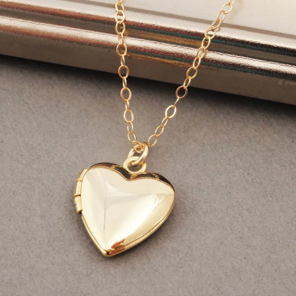 Photo Frame Pendant Necklace Dainty Locket Necklace Joyeria Acero Inoxidable Stainless Steel Gold Engraved Logo Tags