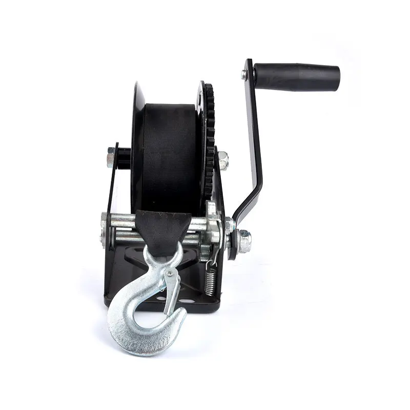 Portable mini  manual hand winch with rope gear winch 1600lbs anchor winch for towing boat