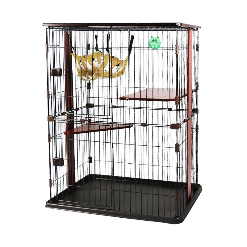 Solid Wood Pet Cat Cage Cat Playpen High Quality Portable Luxury for Dogs Bedroom,indoor and Outdoor 1pcs/brown Box 25-35 Days