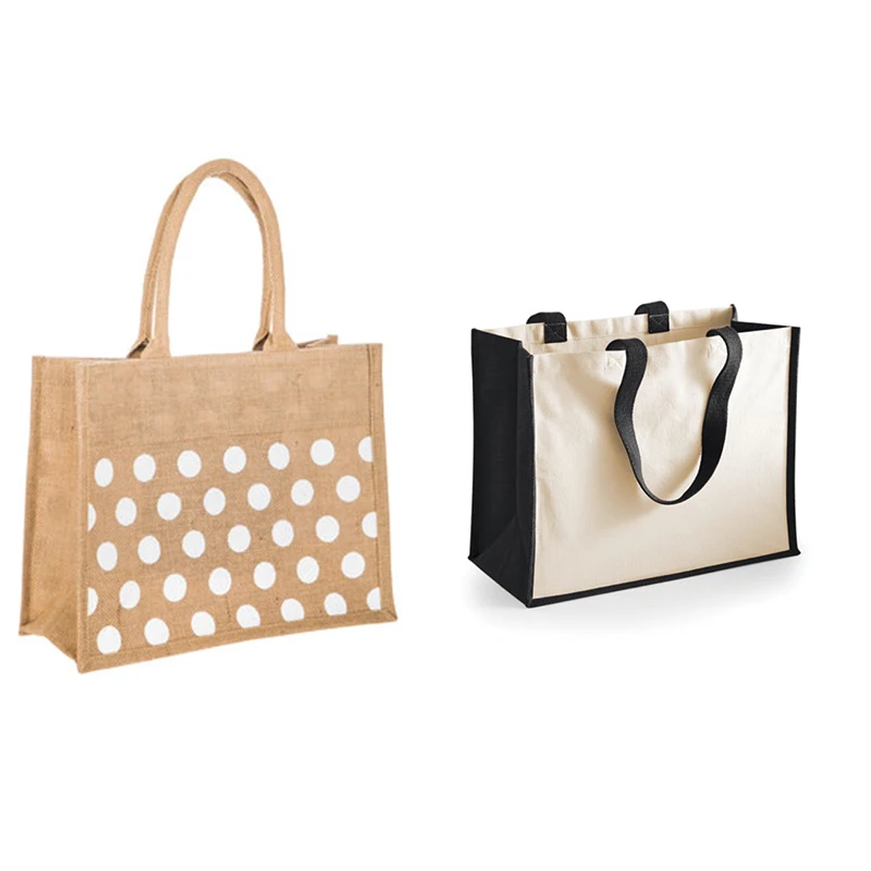 custom jute products of bangladesh printed logo reusable laminated non woven fabric fashion tote gift jute packaging bag for sho