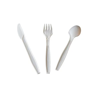 eco friendly compostable 7 take away fork spoon knife 100% biodegradable disposable pla cutlery set