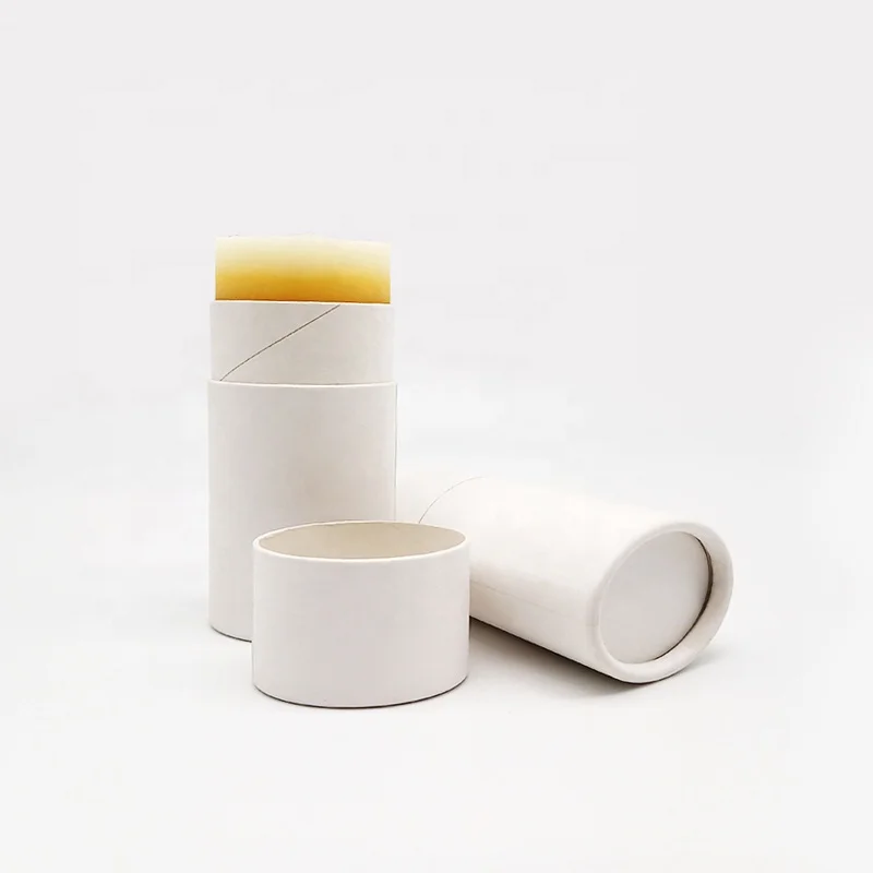
2 oz Biodegradable Kraft Cardboard Container Oval Shape Push Up Paper Tube For Deodorant Stick Packaging 