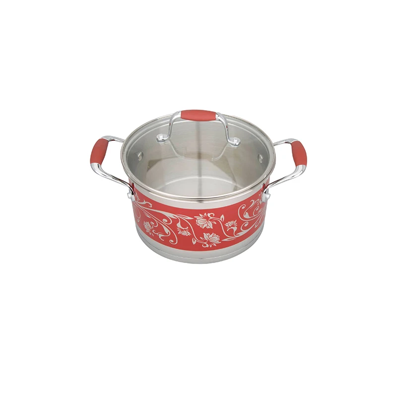 High quality kitchen wear glass lid  cookware item cookware sets 8pcs stainless steel