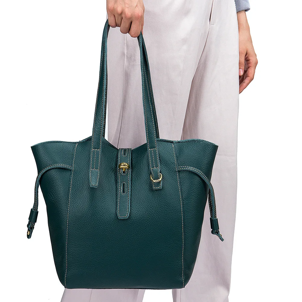 Genuine Leather Trendy Shopping Bags Ladies Luxury Orginal 2022 New Simple Fashion Shoulder Tote Large Woman Handbags