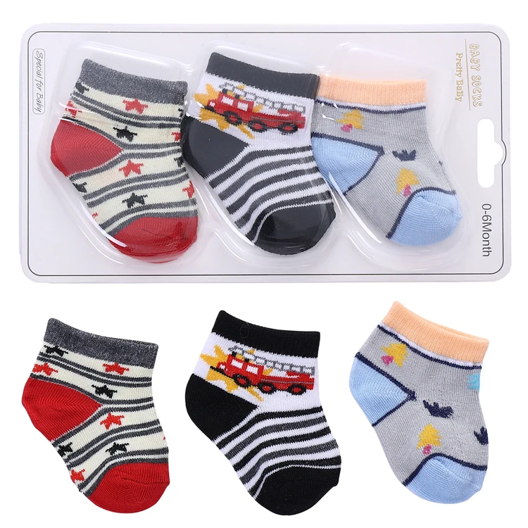 3 in 1 gift box packaging summer short baby boy socks