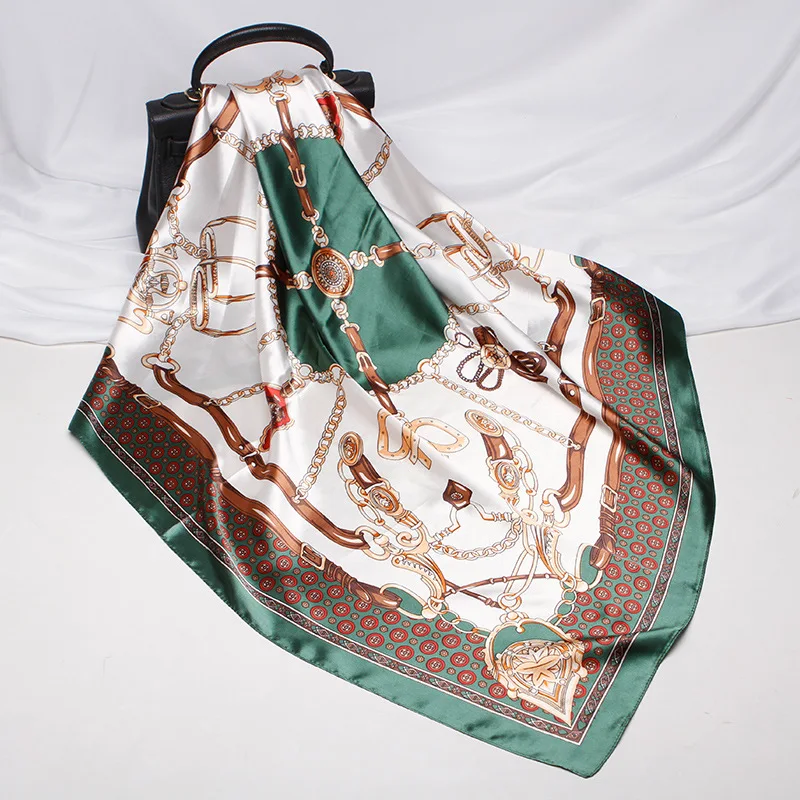 Wholesale Price Fashionable Soft and Comfortable 38 Colors 90*90cm Big Square Satin Silk Scarf for Women