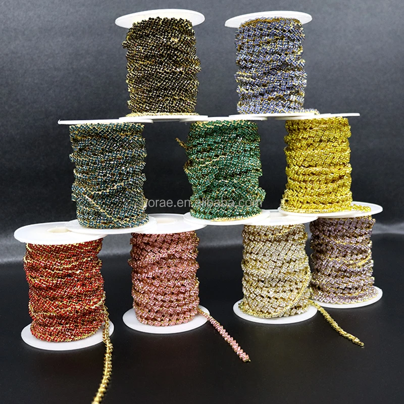 F175 Factory custom multi color rhinestone chain clothing sandals accessories decoration