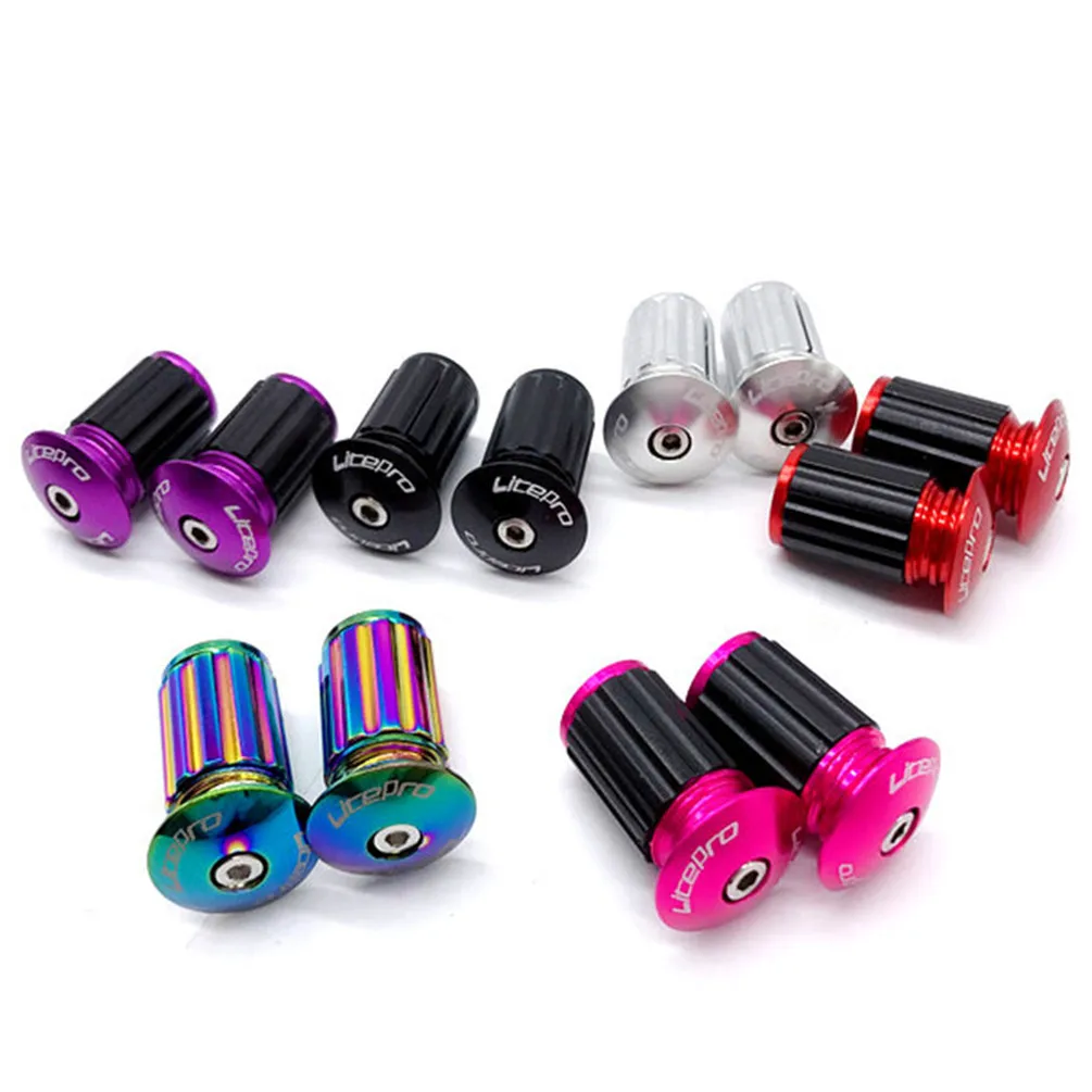 Litepro Folding Bike Handle Grips Plugs MTB Bicycle Handlebar Plug Aluminum Alloy Cycling Parts Bar End Cap Expamsion 22-24MM