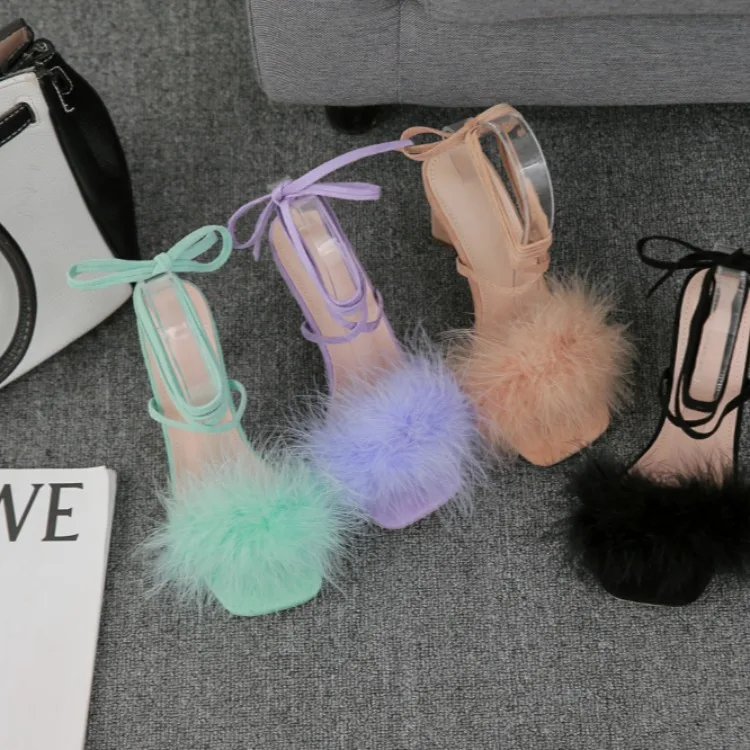 Босоножки женские с квадратным носком, элегантные туфли на тонком блочном каблуке, с перекрестной шнуровкой, обувь для вечеринки, лето