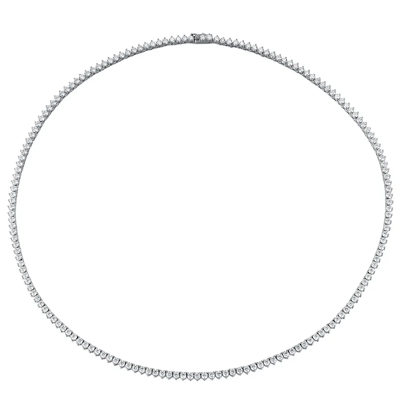 S925 Sterling Silver Moissanite Diamond Necklace Premium Silver Plated Jewelry for Wedding Party Engagement