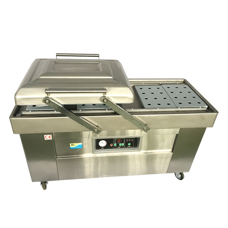 Automatic vacuum food packaging machine/double-pump double-chamber vacuum machine/wet and dry use (concave plate)