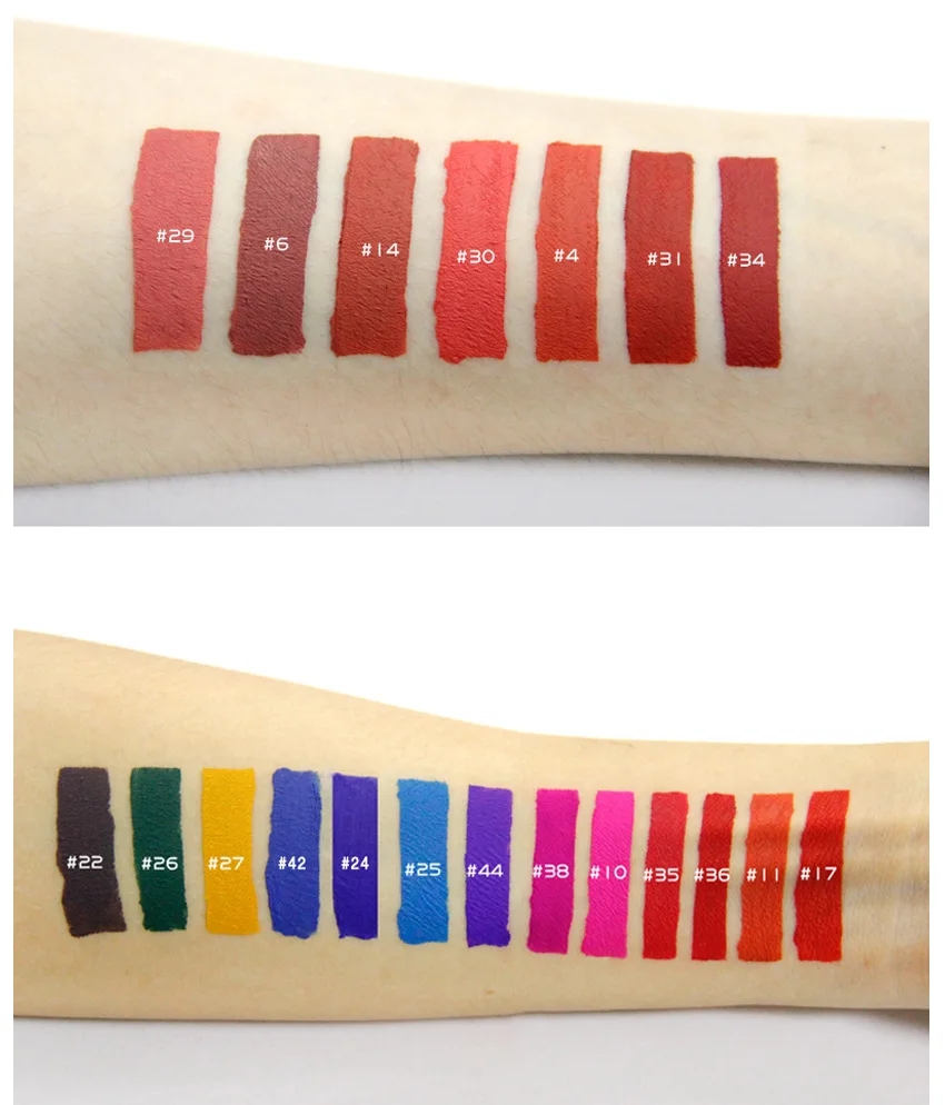 43 цвета Очаровательная популярная веганская стойкая Матовая жидкая помада
