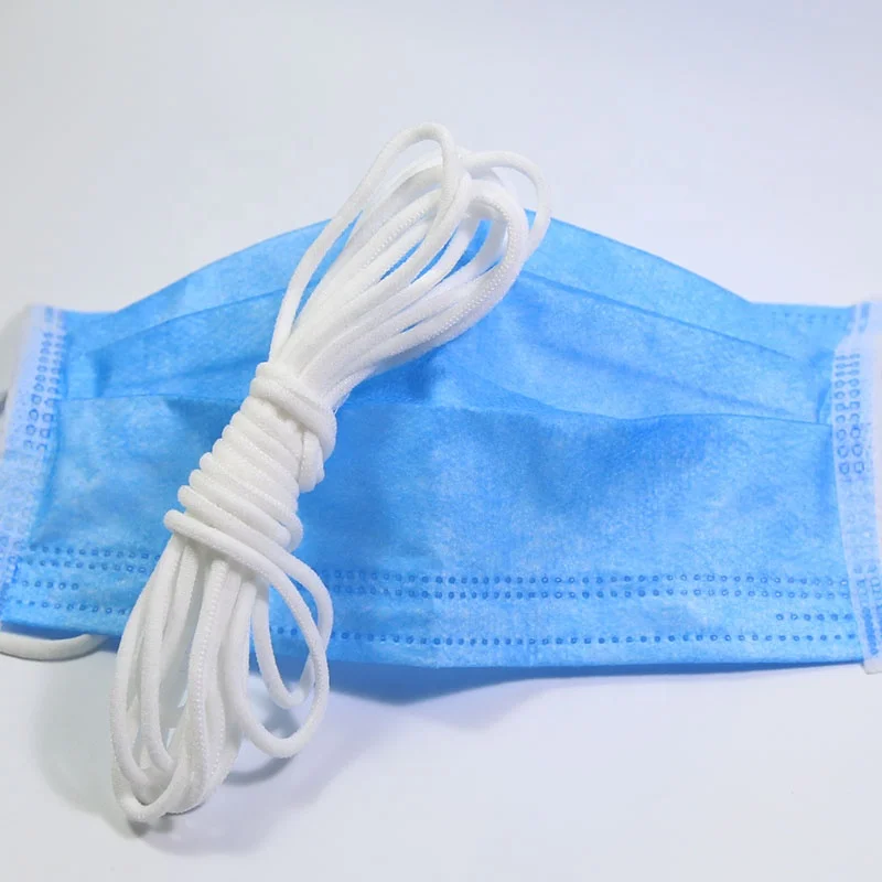 
Low Price Elastic Earloop Polyester Spandex Rope 3mm Ear Tie Elastic earloop Disposable earloop Elastic band 