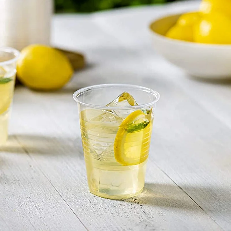 Прозрачные пластиковые чашки 12 унций, одноразовые чашки для холодных напитков, не содержит Бисфенол А