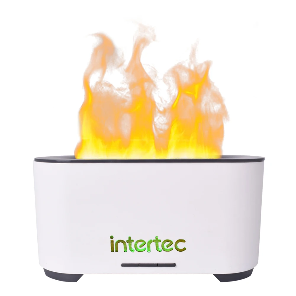 Factory Outlet Portable Essential Oil Aromatherapy Ultrasonic Low Noise Diffuser With 3D Flame Night Light