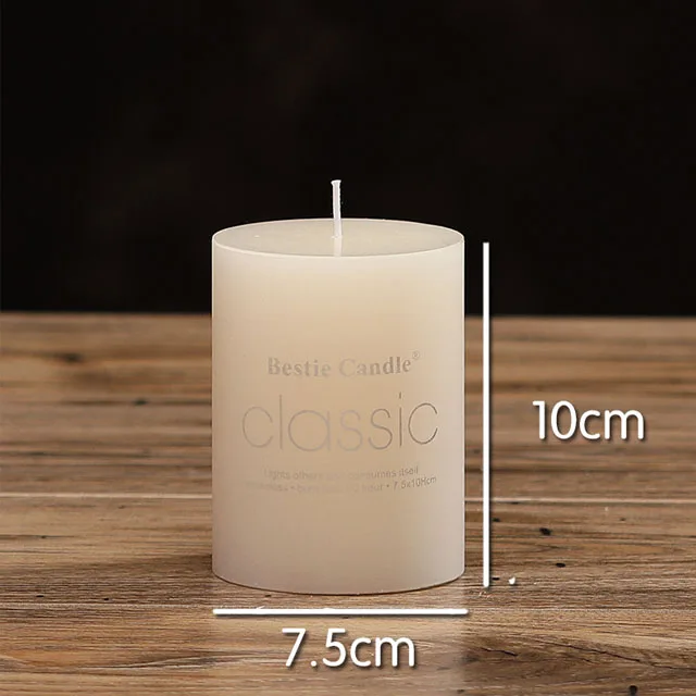 Direct Supplier Style Sparkling 7.5*40Cm White Pillar Candle Mini For Art