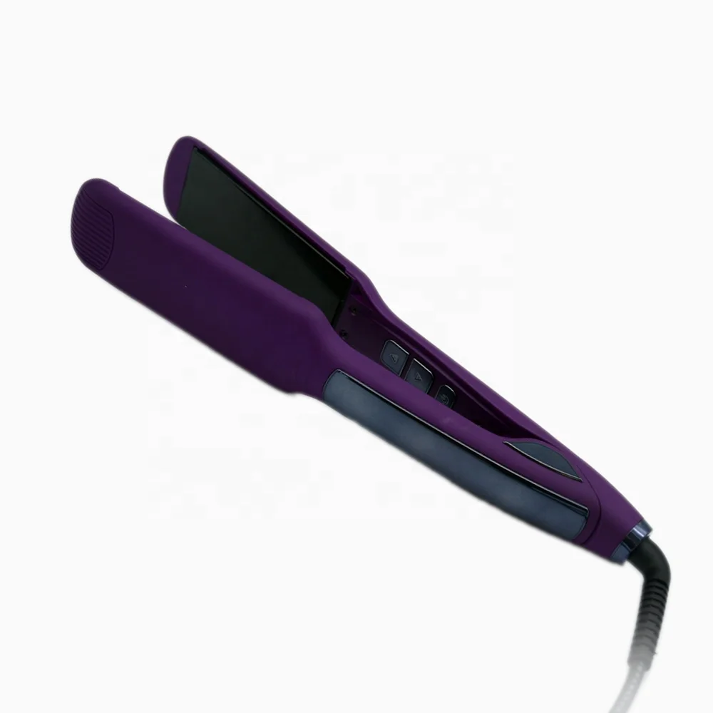 
Private Label LCD flat iron hair straightener 450 Fahrenheit 1/4 nano titanium plates digital ionic straightening dual voltage 