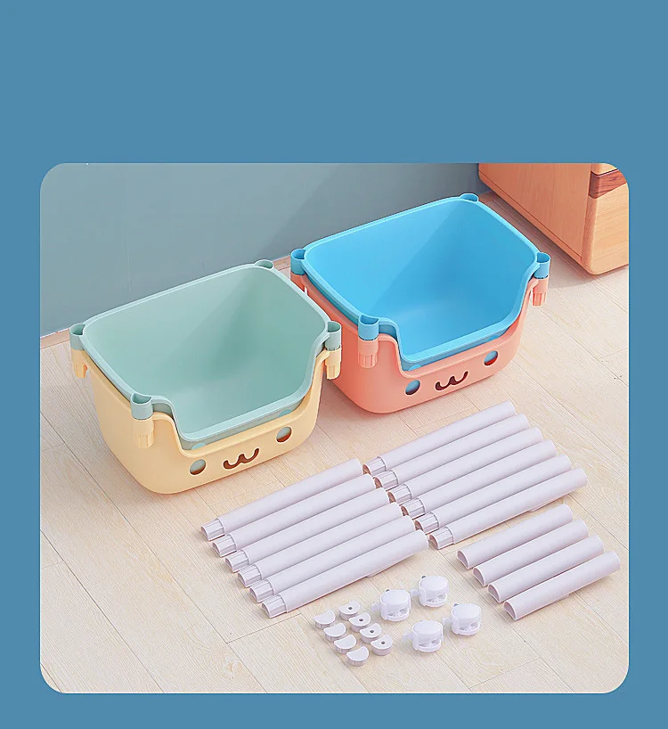 Movable Book Clothing Organization Rack 2/3/4 Layer Floor Lovely Toy Storage Organizer For Bathroom Living Room Kitchen