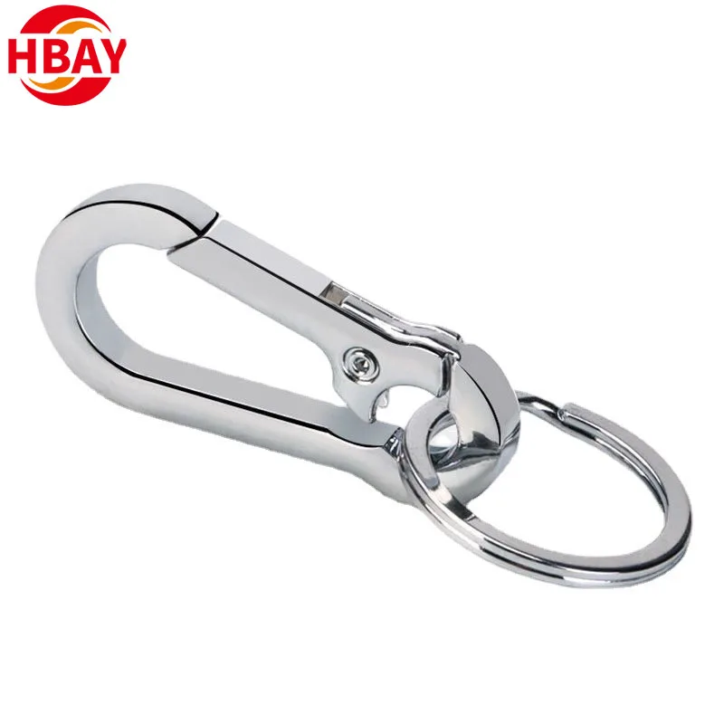 ANYUE Factory Carabiner Keychain Safety Snap Hook Metal Clip With Key Ring for bag pet accessories