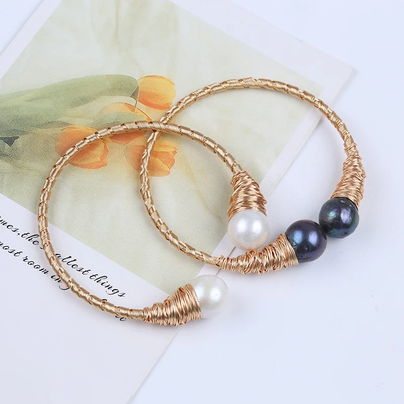 Оптовая продажа, роскошный круглый браслет Эдисона 12-14 мм с натуральным пресноводным жемчугом для девочек, ювелирные изделия