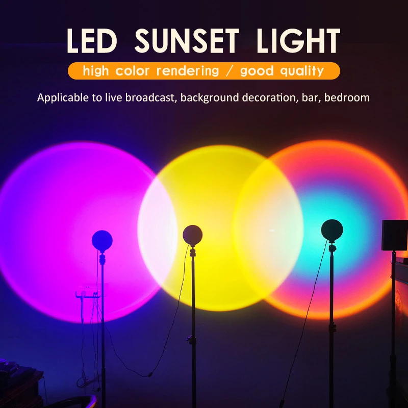 2022 New Product High Quality Cheap Price Low Shipping Cost Aluminum Alloy Sunset Projector Lamp LED Sunset Projection Light