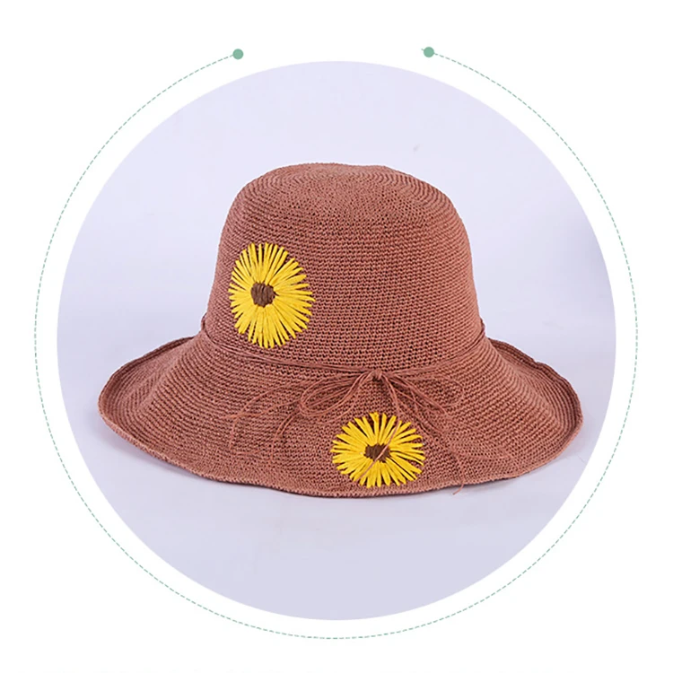 raffia grass foldable lady summer nice beautiful  straw hat
