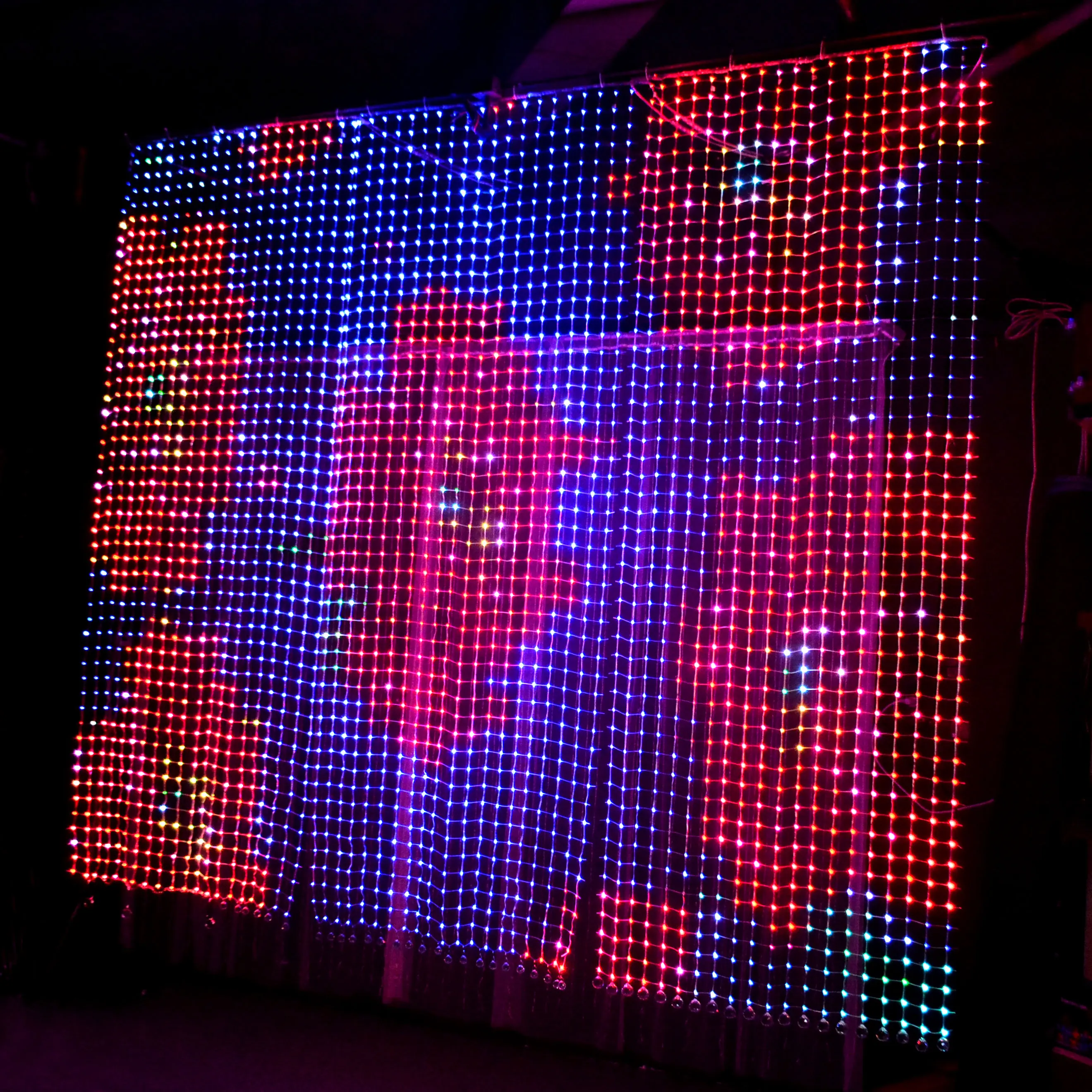 Kingyi P50 Mesh Lights Dmx Led Pixel Controller Addressable Rgbw Led Pixel String Light Flexible Soft Transparent Led Screen